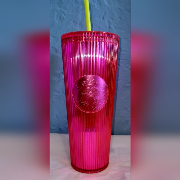 Starbucks Other - NWT Starbucks Iridescent Magenta Bling Cold Cup Set (24 oz)